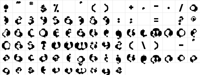 Anklet Regular  glyph index