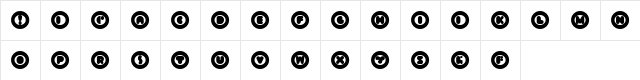 PYLON Regular  glyph index