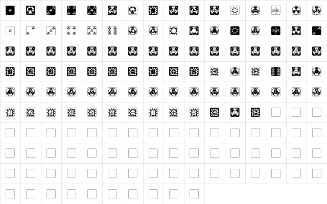 Atomic Dice Regular  glyph index