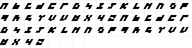 3x3 italic  glyph index