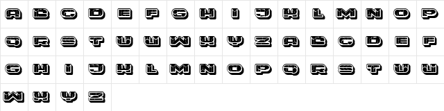 Portfolio 3D Extravagant Flat Regular  glyph index