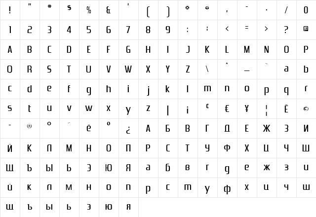 Ultra Vertex 9 Normal  glyph index