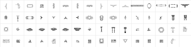 Mortised Ornaments Free Two Regular  glyph index