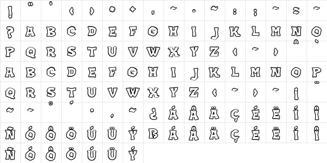 JMH KORAK OUTLINE Regular  glyph index