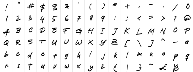 Gamoda Regular  glyph index