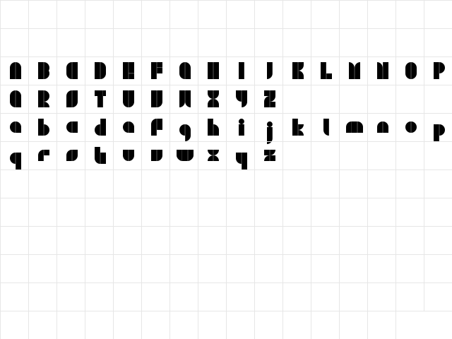 PlasterCaster Regular  glyph index