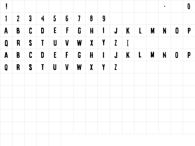 Stupid Meeting Regular  glyph index