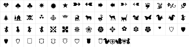 GretelDingbats Regular  glyph index