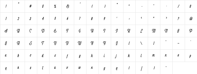 Brayline Regular  glyph index