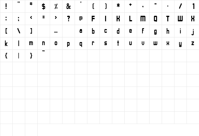 Marathon 8 Regular  glyph index