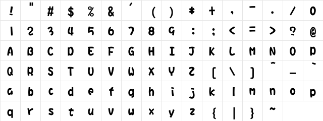 DFHaiBaoW9U-B5 Regular  glyph index