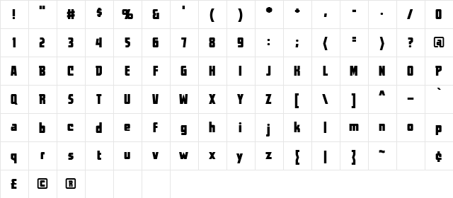 WorldsAtWar BB Regular  glyph index