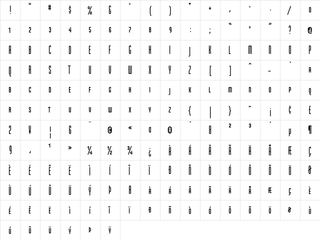 Modula RoundSansSmallCaps  glyph index