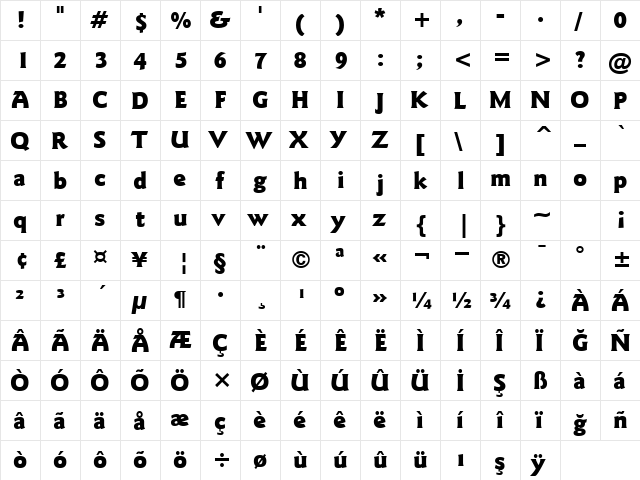 00316 Regular  glyph index