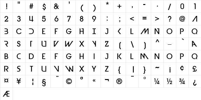 Devil Breeze Medium  glyph index