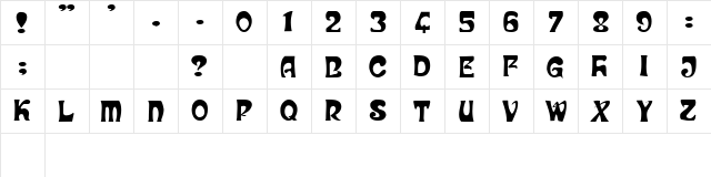 Gary Normal  glyph index