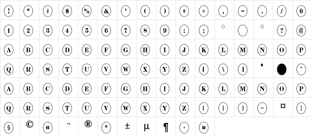 a_DiscoSerifNrOvl Regular  glyph index