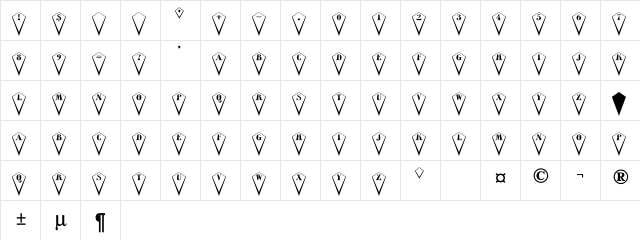 a_RombyOtlDn3D Regular  glyph index