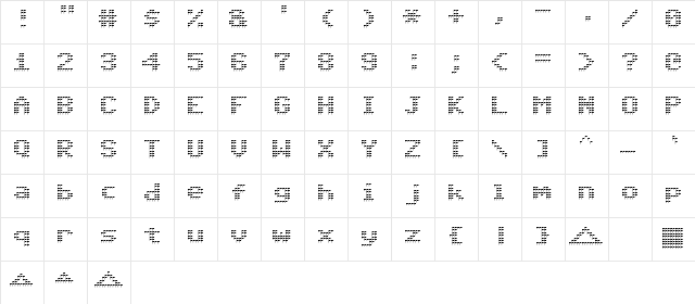 Triad Regular  glyph index