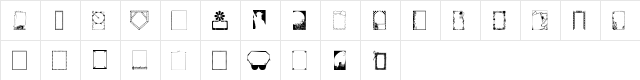 Just Frames Regular  glyph index