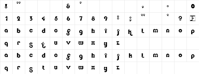 Usa Regular  glyph index