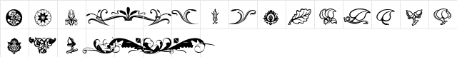 Florals 2 Regular  glyph index