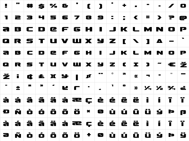 Terran Expanded Expanded  glyph index