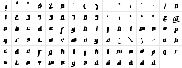 Fontovision II 3D  glyph index