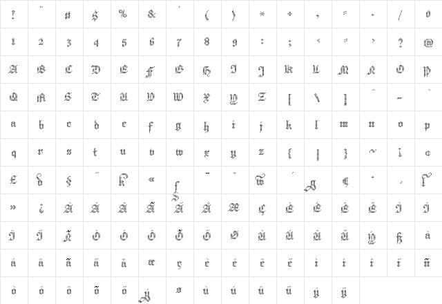 New Hildegard Std Circle  glyph index