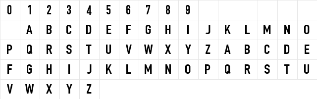 NFL Bengals Regular  glyph index