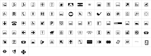 LogosPiFont Regular  glyph index