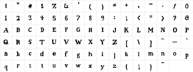 malgonicas Regular  glyph index