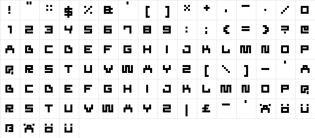 Superfluid Regular  glyph index