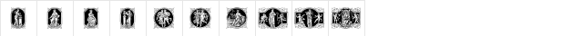 En klassisk Maaned Regular  glyph index
