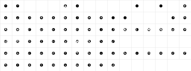 Laser point Regular  glyph index
