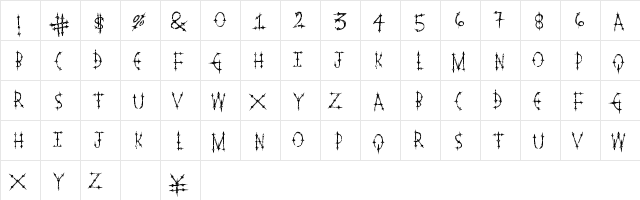 PleasureCastleMarble Regular  glyph index