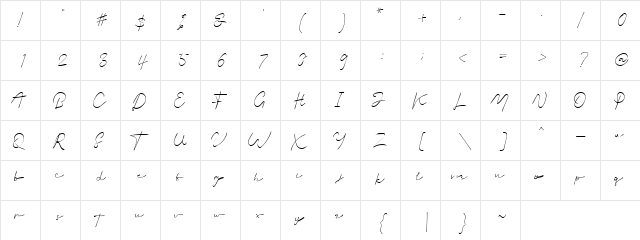 Murnita Regular  glyph index