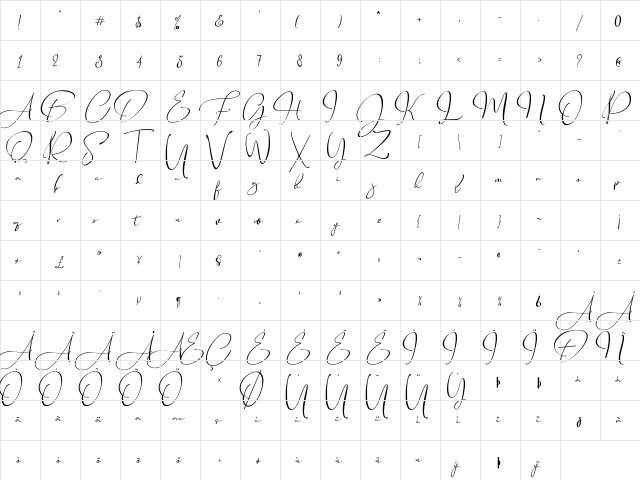 Travel Soulmates Signature Regular  glyph index