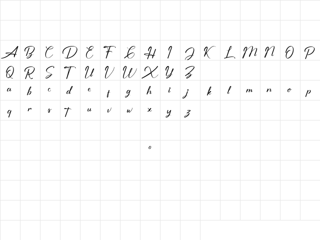 Shutter Braille Free Version Regular  glyph index