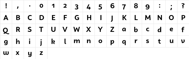 Campuni Demo Bold  glyph index