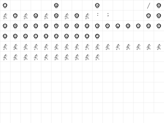 P-xmas Font Regular  glyph index