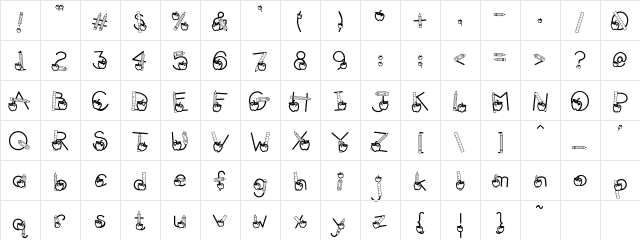 DJ Kool Skool Regular  glyph index