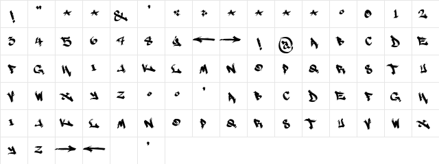 MARSNEVENEKSK Regular  glyph index