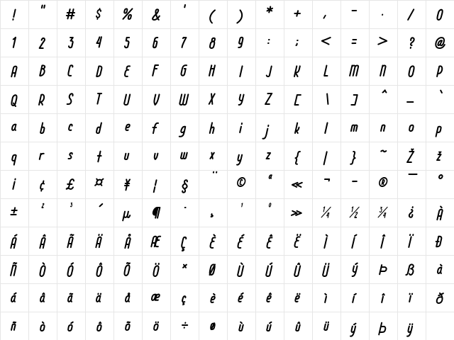 Cell 63 Regular  glyph index