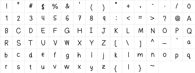 minsins Medium  glyph index