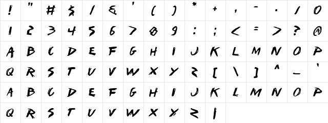 I Want My TTR! Regular  glyph index
