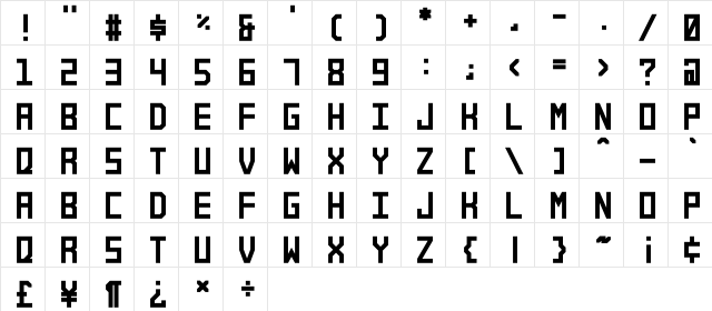 Alforim Regular  glyph index