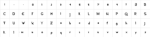 Unicals Regular  glyph index