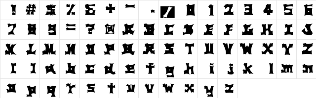 AsianWallpainting Regular  glyph index