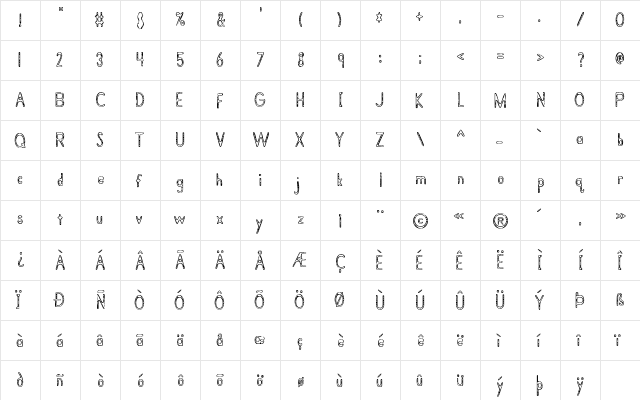 Bramalea Beauty Regular  glyph index